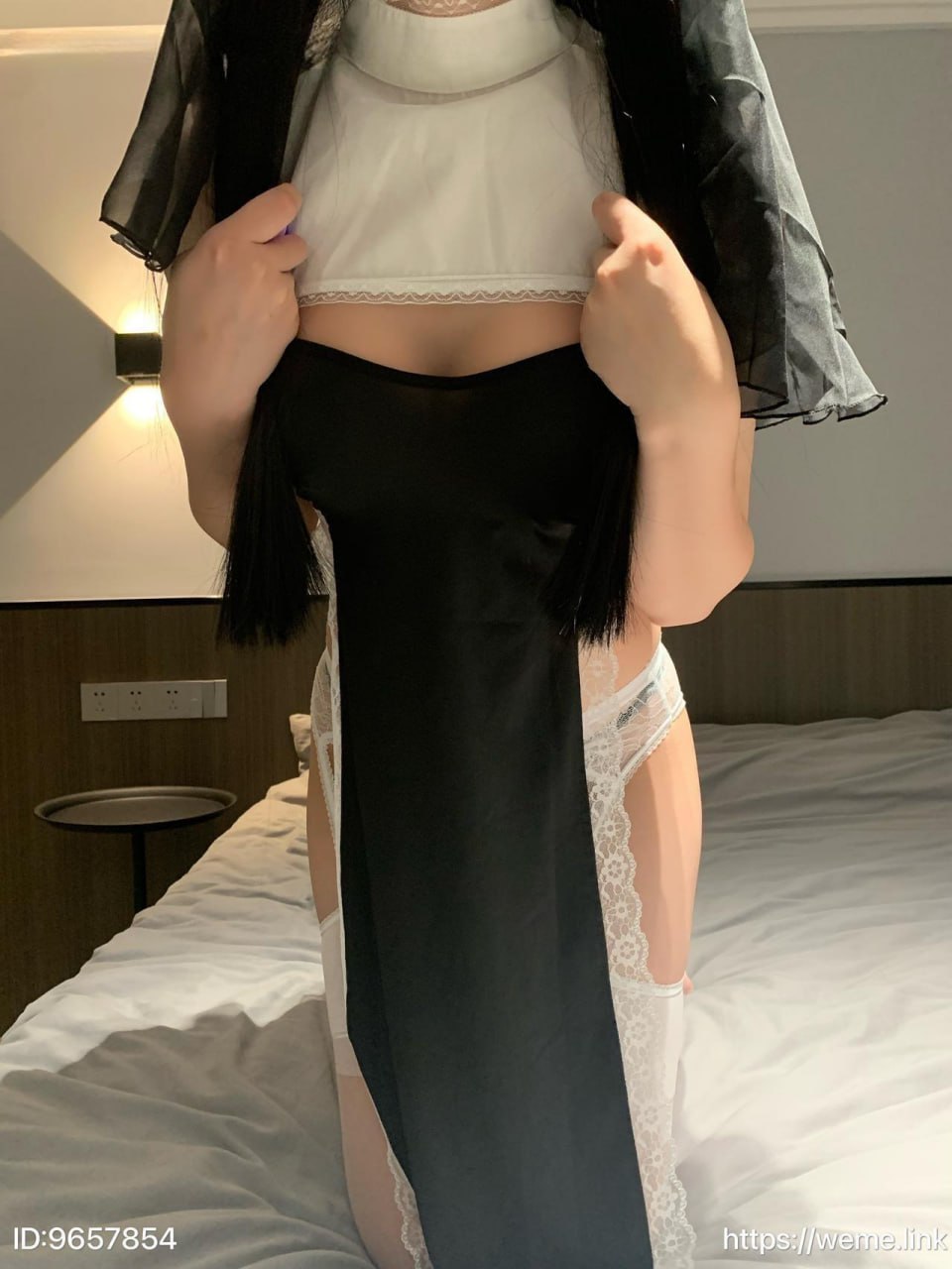 抖音200W粉 #林扣弦 微密圈NO.049期 白丝吊带修女【25P】 - 4