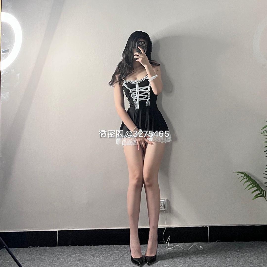 抖音30W粉 #彭程程 微密圈No.033期 吊带蕾丝女仆【17P】 - 7