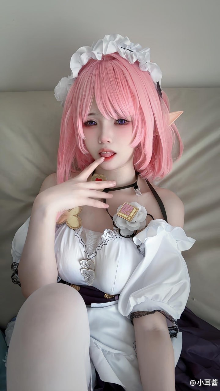 抖音300W粉 #小耳酱 微密圈NO.030期 红发白丝女仆【15P】 - 4